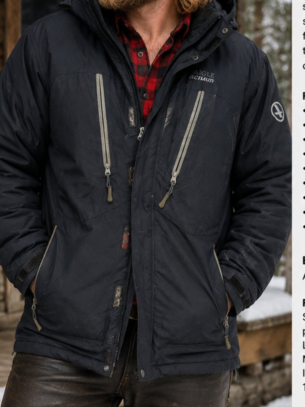 Aigle Actimum Insulated Ski/Snowboard Jacket | Technical Winter Coat Large